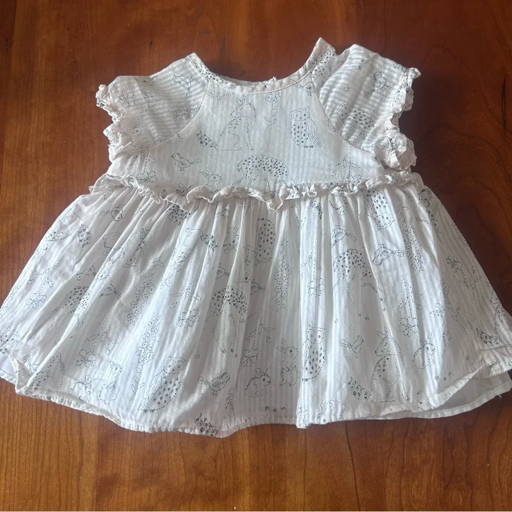 Pippa & Julie animal print owl deer 6-9 month dress